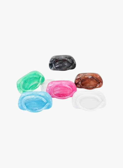 Marble Tonal Handle Box Clutch