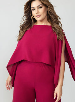 Helly Oversized Kimono Sleeve Blouse w. Tube Top
