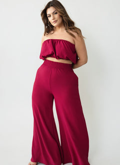 Helly Ultra Wide Leg Pants w. Elastic Waistline