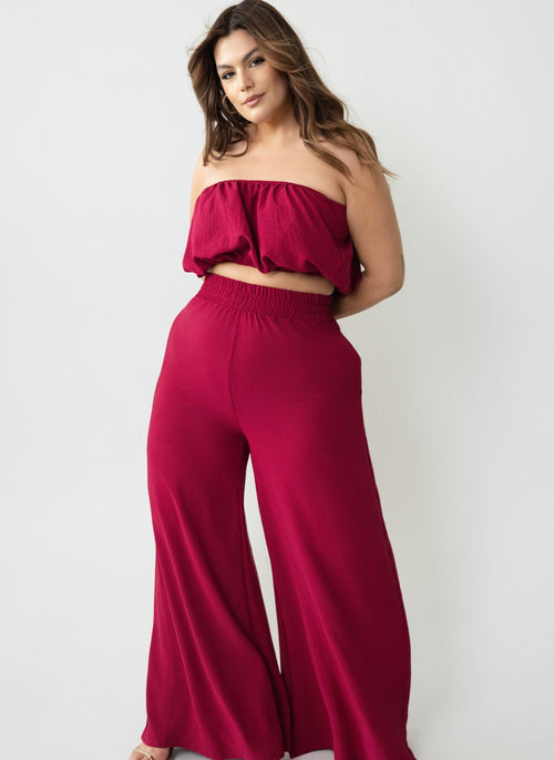 Helly Ultra Wide Leg Pants w. Elastic Waistline