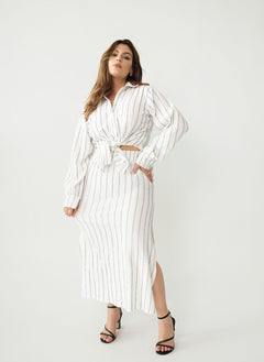 Miranda A-Line Maxi Skirt w. Side Slits