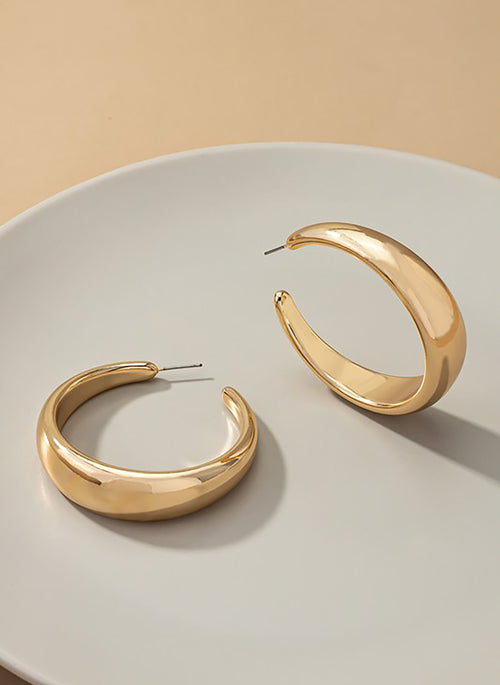 Large Hoop Earrings - Gold
