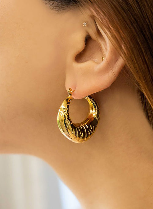 Croissant 14k Gold Plated Earrings
