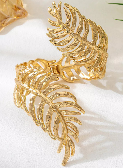 18K Gold-Plated Alloy Leaf Bracelet