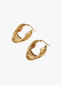 18K Gold Plated Twisted Hoop Earrings