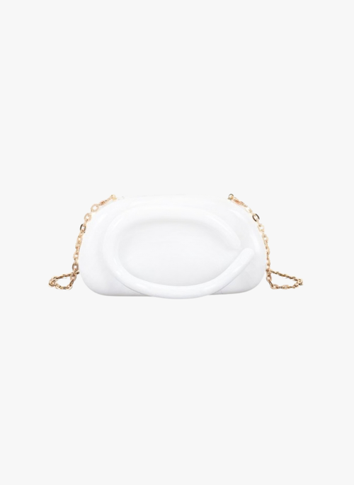 Marble Tonal Handle Box Clutch