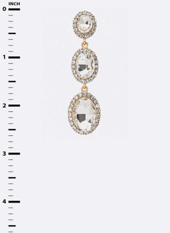 Crystal Oval Drop Statement Earrings