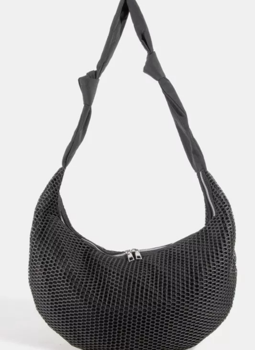 Fame Textured Mesh Knot Shoulder Bag