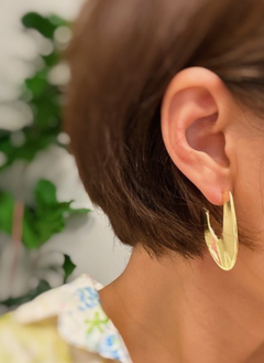 Polished Golden Art Hoop Earrings