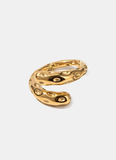 Titanium Steel Gold-Plated Bypass Ring