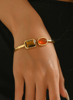 18K Gold-Plated Geometric Open Bracelet