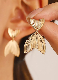 18K Gold-Plated Textured Stud Earrings