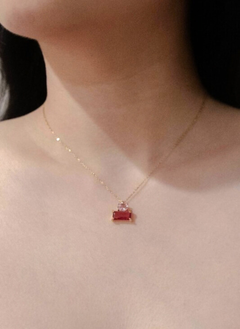 Pink Stone Dainty Necklace