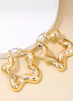 Star Shaped Hoop Earrings
