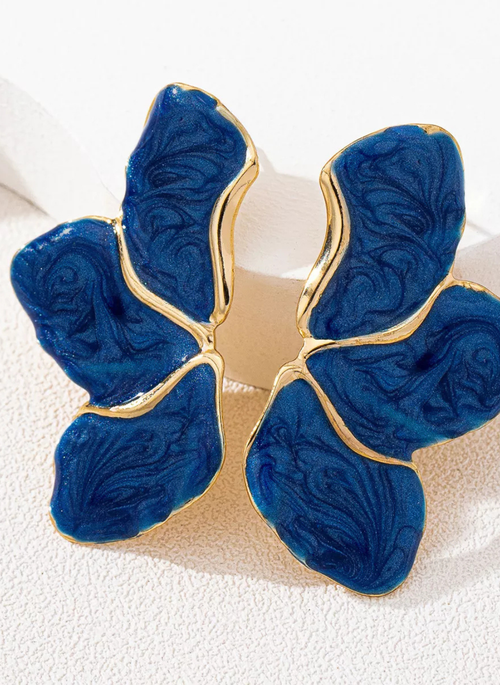 18K Gold-Plated Alloy Resin Drop Earrings