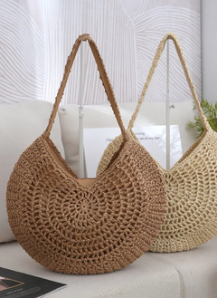 Round Woven Shoulder Bag