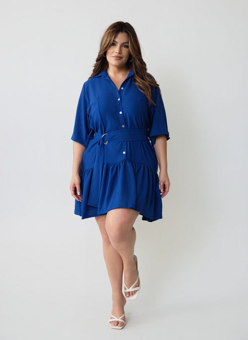 June Flutter Hem A-Line Mini Dress