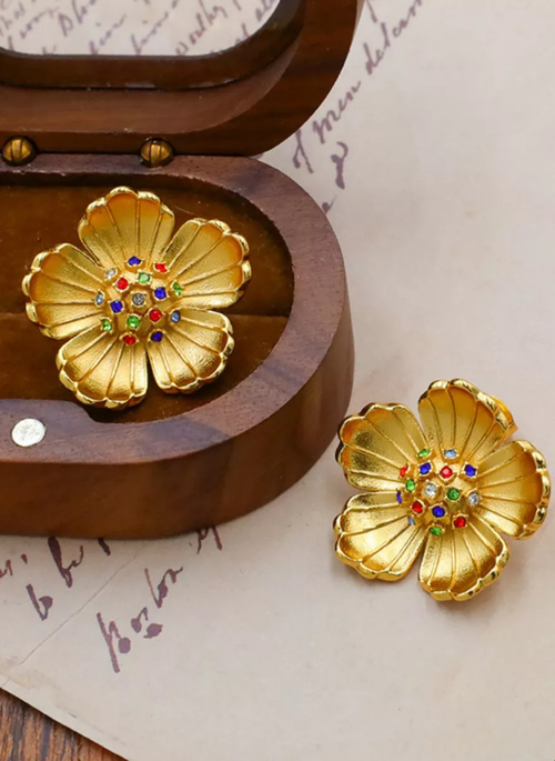 18K Gold-Plated Flower Earrings