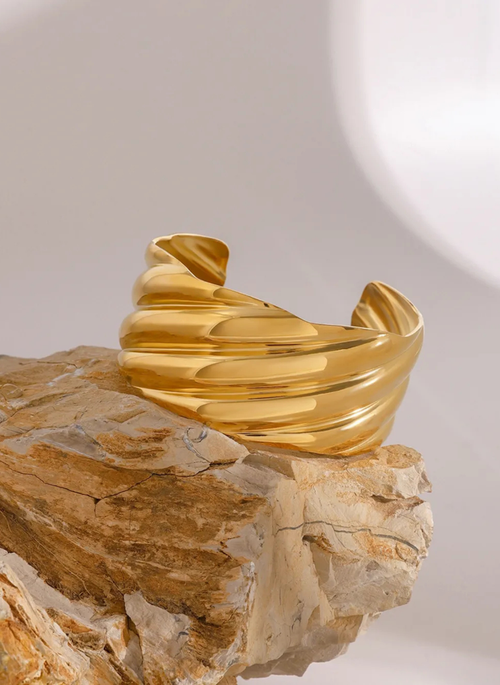 18K Gold-Plated Stainless Steel Open Ring