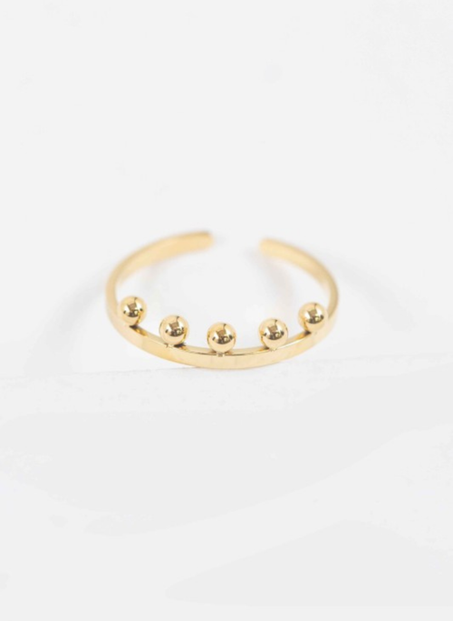 14K Gold Plated Adjustable Ring - Gold