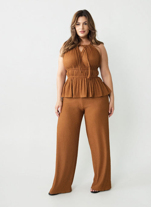 Jianna Peplum Elastic Waist Top