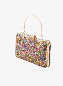 Druzy Stone Iconic Box Clutch Bag