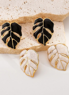 Stainless Steel Leaf Stud Earrings