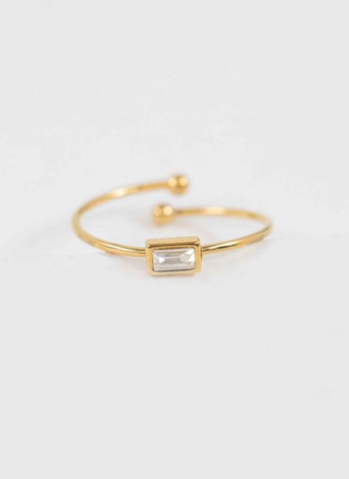 Rectangle Charm Adjustable Ring