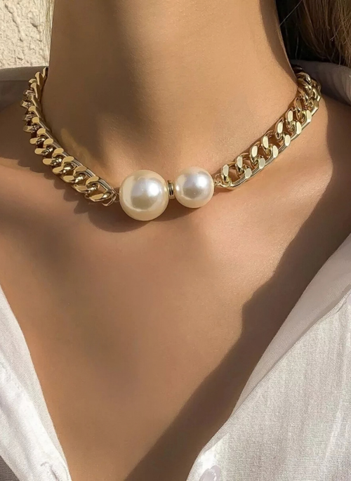 18K Gold-Plated Pearl Necklace