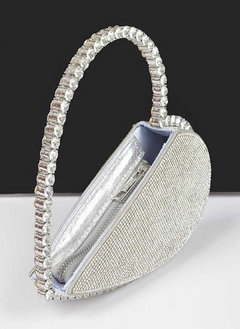 Heart Shape Rhinestone Handle Iconic Clutch