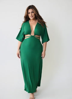 Renata Plunge Neckline Maxi Dress