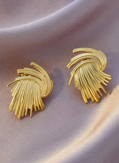 18K Gold-Plated Textured Stud Earrings