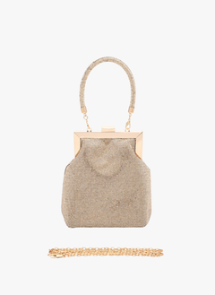 Top Handle Rhinestone Soft Clutch Bag