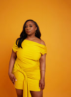 Tamara One Shoulder Bodycon Mini Dress w. Waist Wrap