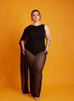 Sharon Mesh Bodycon Maxi Dress w. Bodysuit