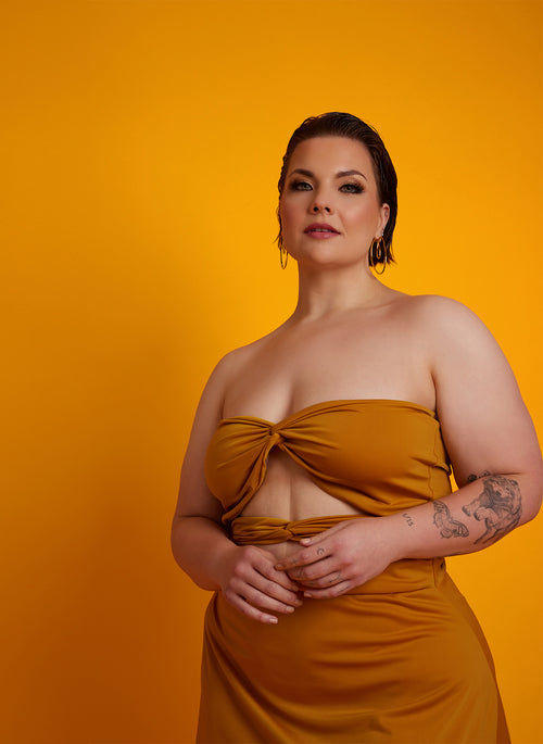 Denise Cut-Out A-Line Midi Dress