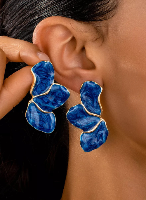 18K Gold-Plated Alloy Resin Drop Earrings