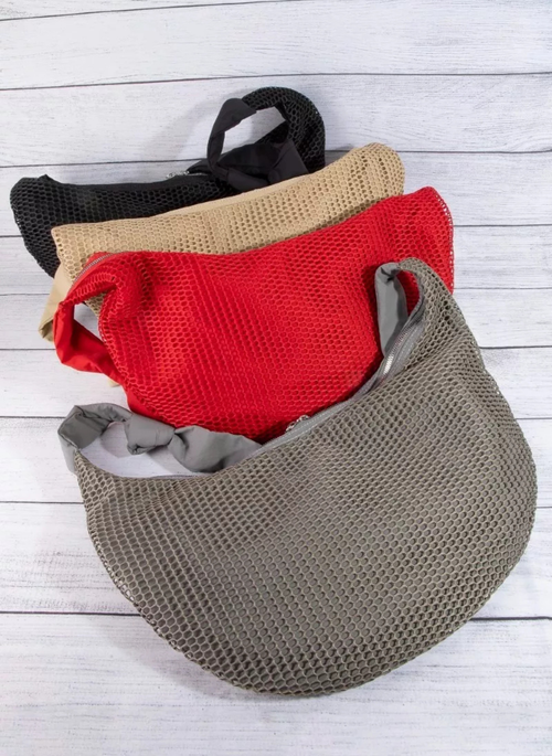 Fame Textured Mesh Knot Shoulder Bag