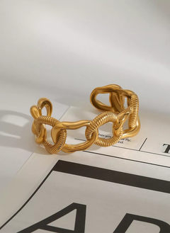 18K Gold-Plated Chain Link Open Bracelet