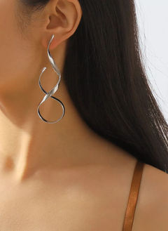 Alloy Spiral Drop Earrings