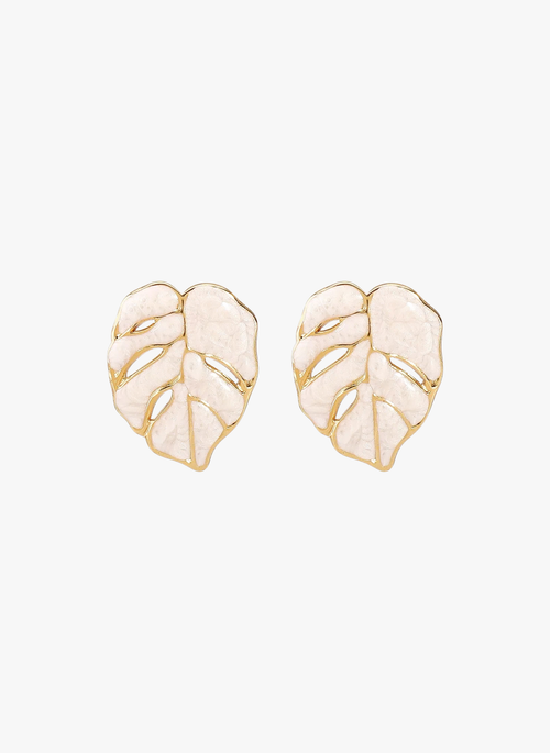Stainless Steel Leaf Stud Earrings