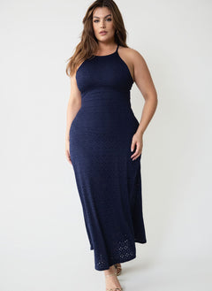 Charlotte Eyelet Open Back Maxi Dress