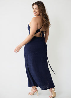 Charlotte Eyelet Open Back Maxi Dress