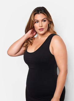 Essential Tank Maxi Bodycon Dress - Black