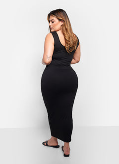 Essential Tank Maxi Bodycon Dress - Black