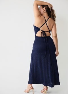 Charlotte Eyelet Open Back Maxi Dress