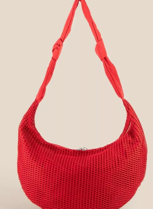 Fame Textured Mesh Knot Shoulder Bag