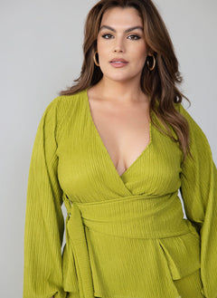 Zayne Puff Sleeve Wrap Top