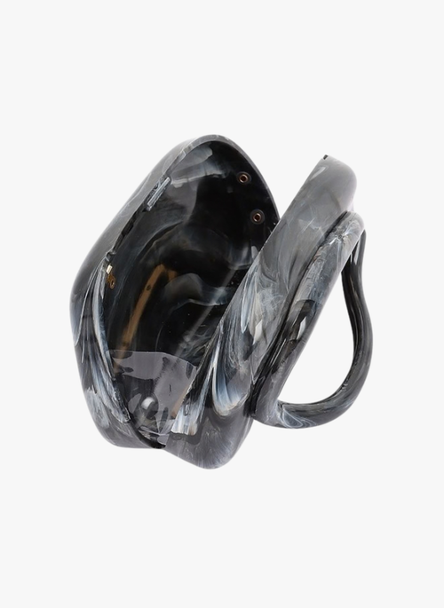 Marble Tonal Handle Box Clutch