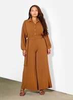 Agnes Collared Wide Leg Jumpsuit